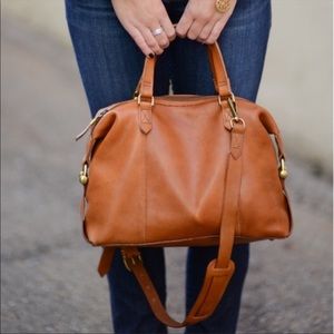 MADEWELL The Kensington Satchel Bag in Camel
